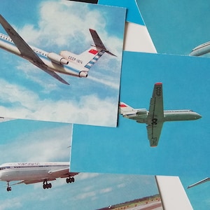 Ancienne collection de cartes postales d'avions de l'URSS : souvenirs nostalgiques de l'aviation