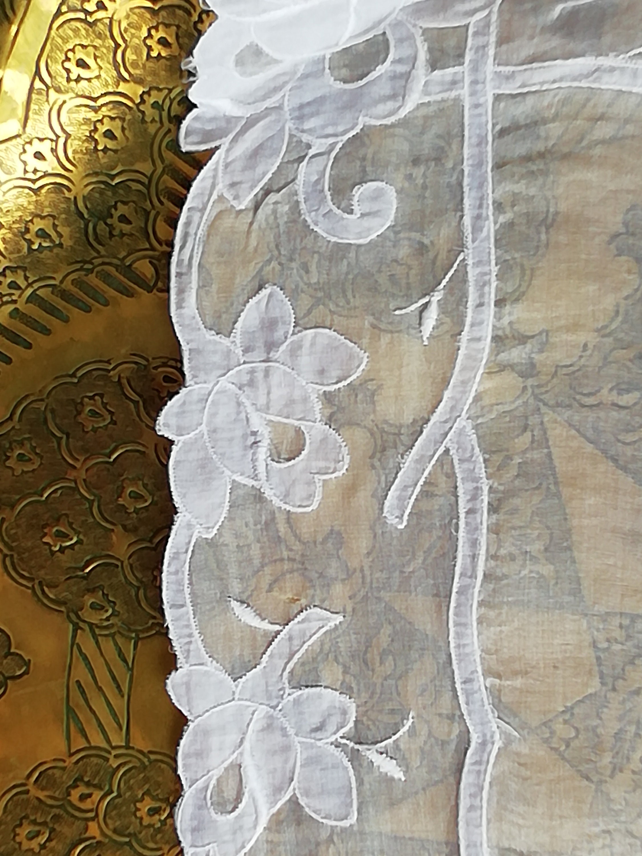 Old Madeira Island Embroidery Organdy Board Cloth. Shabby Chic - Etsy