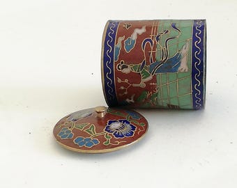 Vintage Cloisonné Enameled Bronze Miniature Pot Handcrafted Collectible – Mystique Box