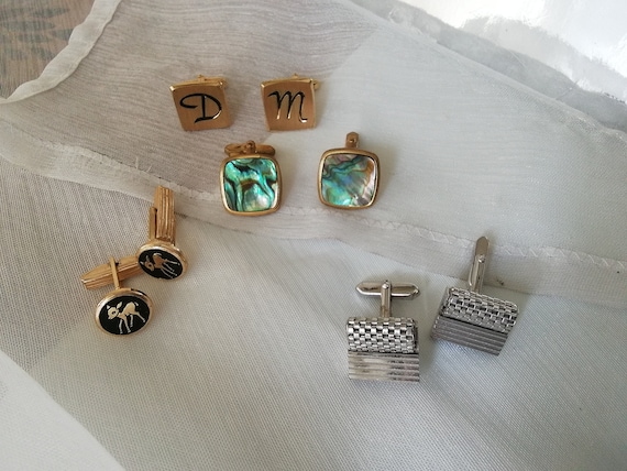Vintage Cufflink Set - 4 Pairs of High-Quality Men's … - Gem