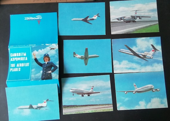 ビンテージ ソ連 飛行機 ポストカード コレクション: 懐かしい航空記念