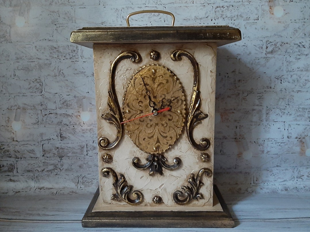 Unique Clock Handcrafted Clock Table Clock Mantel Decor Desk Clock Wood ...