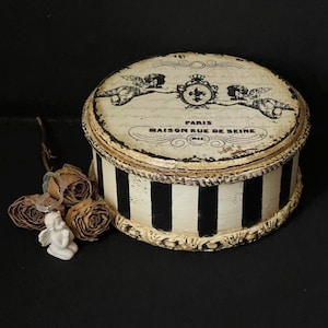 Farmhouse style box Keepsake box elegant angel decor Shabby chic wooden boxes Unique wood box   Unique gift for her Cherub gift box