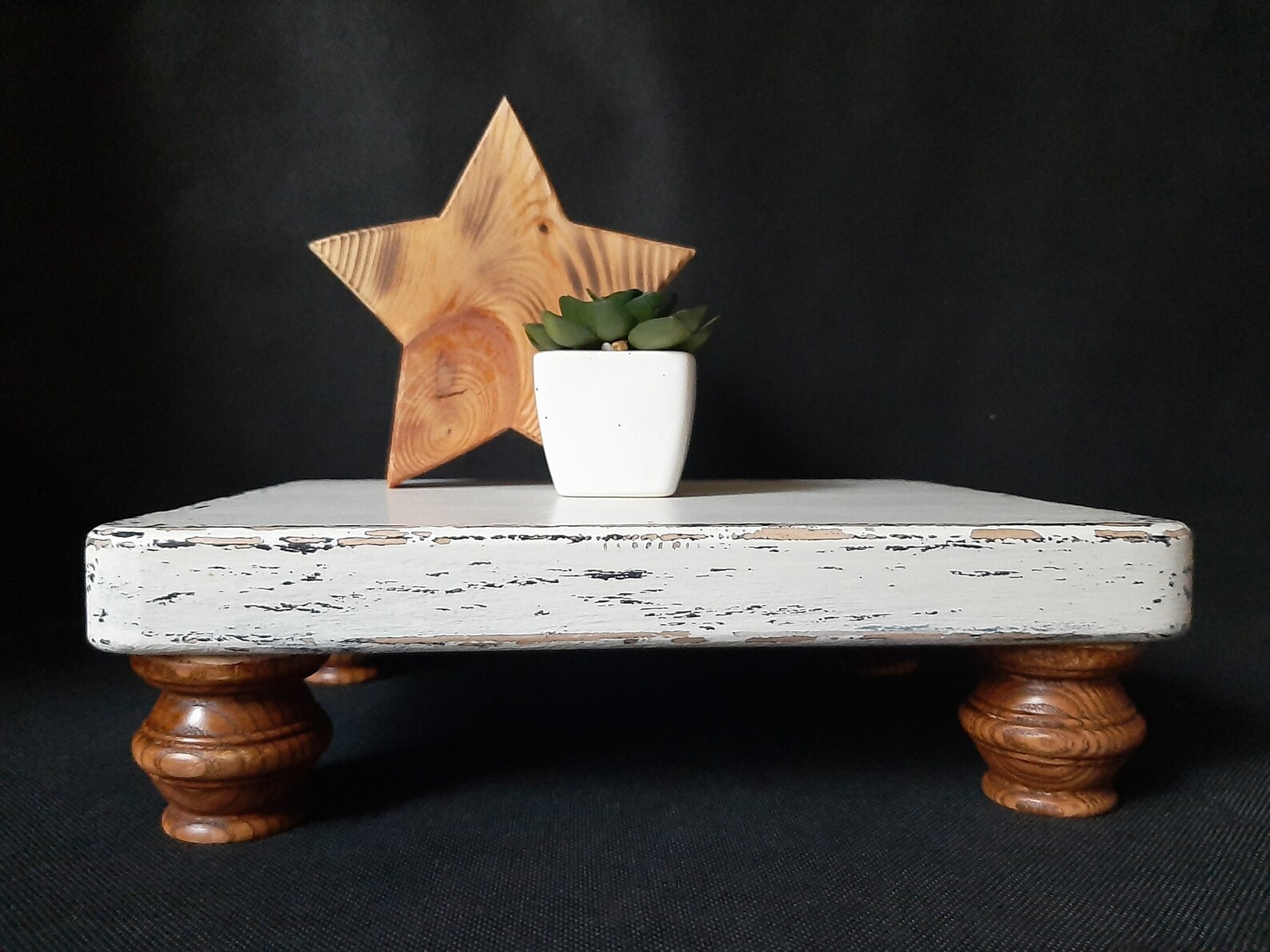 Wooden farmhouse riser Wood kitchen stand riser Rustic wood Etsy