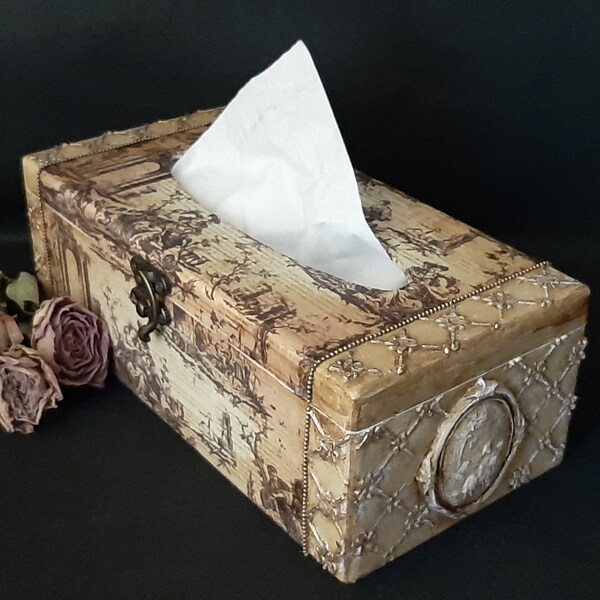 Decoupage Tissue Box Etsy