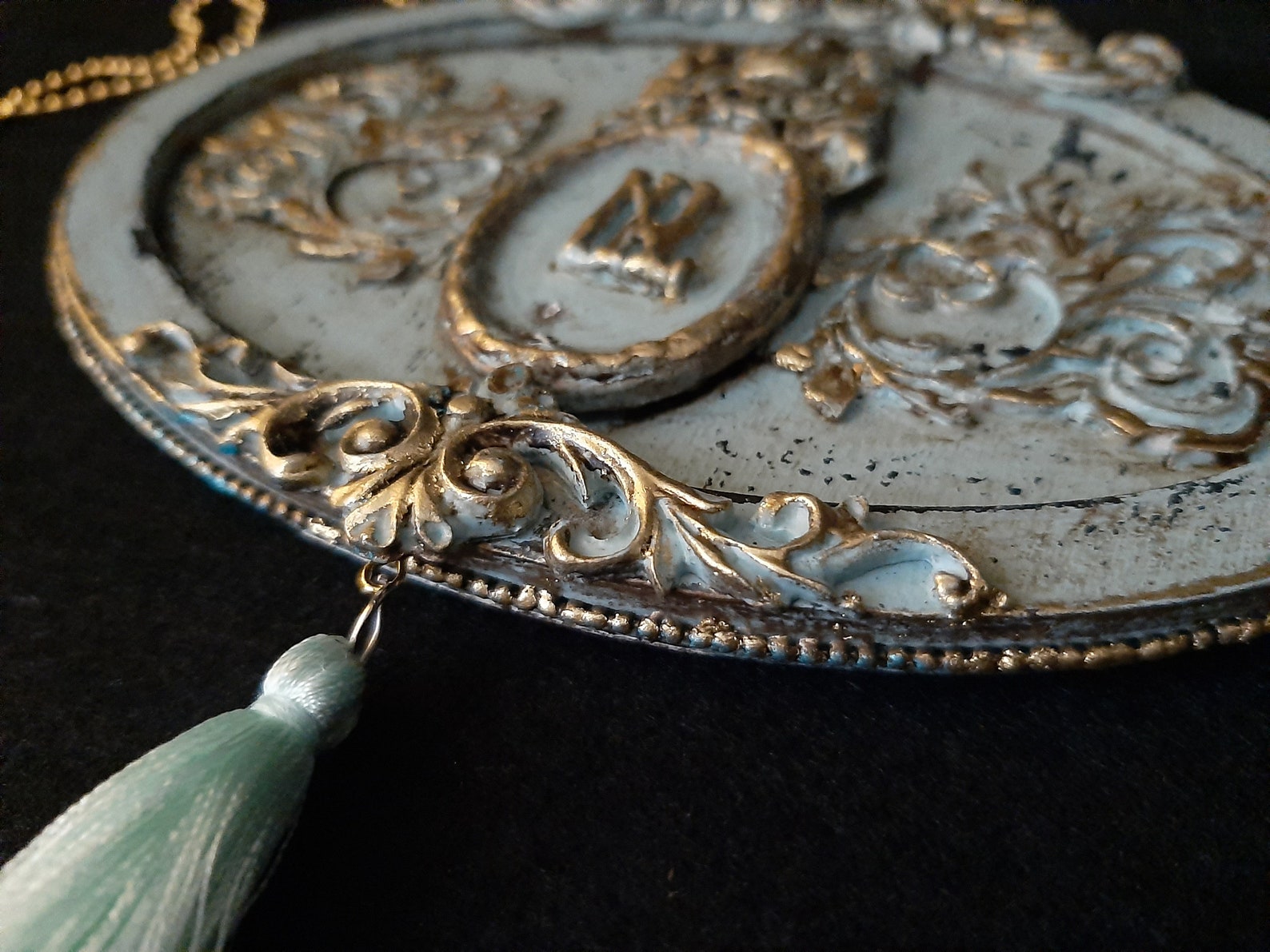 Shabby chic pared de madera colgando placa Aqua decoración en | Etsy