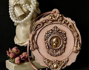 Handmade Shabby Chic Wood Wall Plaque: Pink French Country Decor
