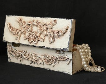 Shabby Chic Wooden Storage Crate: Vintage Rose French Decor - Etsy