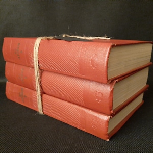 Decorazione per libreria Set di libri decorativi Libri da tavolino Accenti unici per libreria Libri vintage color bordeaux Libro vecchio