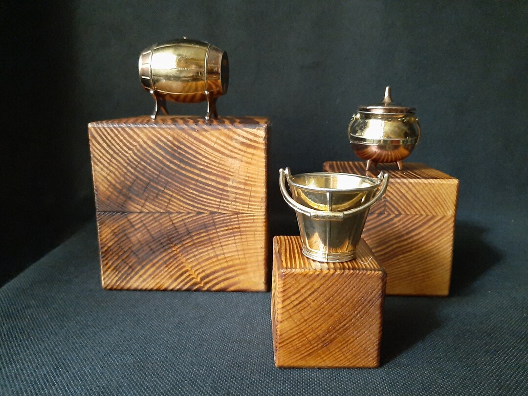 Wood Blocks Natural Wood Display Stands Rustic Farmhouse Block for ...