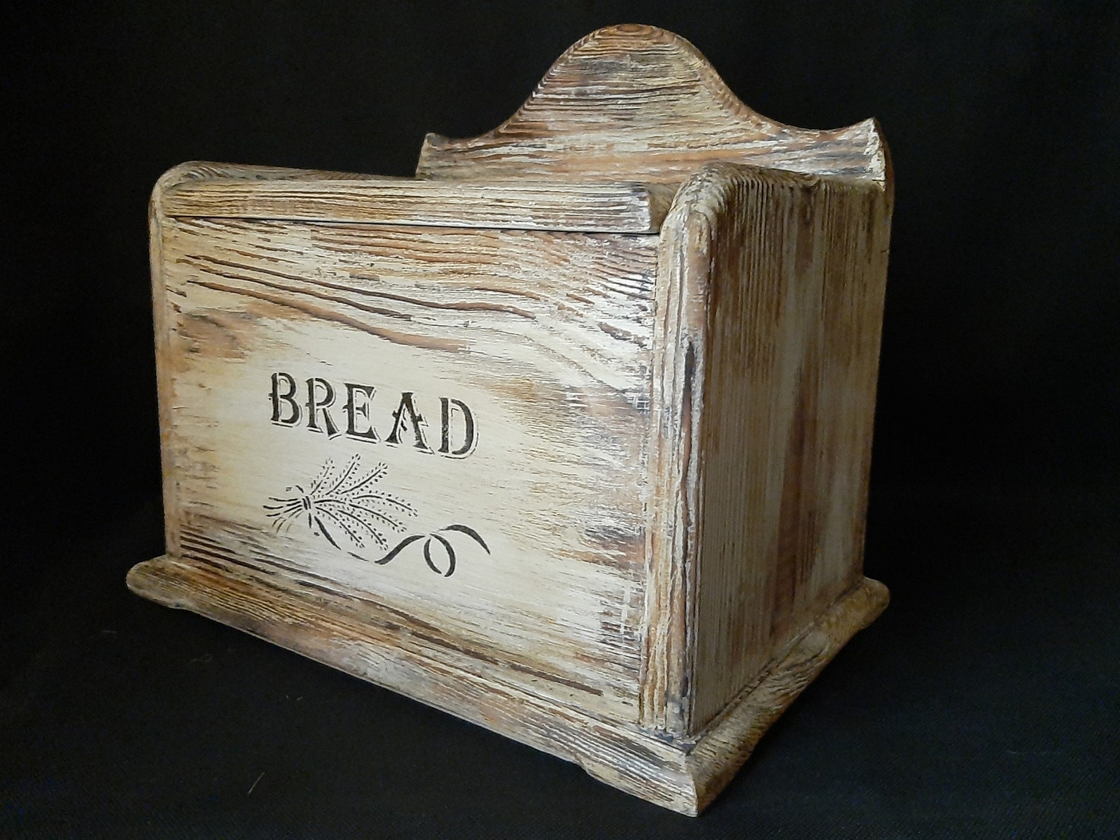 Farmhouse wooden bread box Wood bread bin Wooden bread storage Etsy