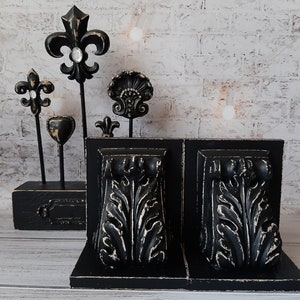 Unique bookends Cute decorative bookend Pair of book ends Heavy decorative book ends Book shelf decor Art deco bookends Gift for book lover