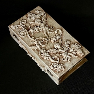 Fausse boîte de livres Boîte en bois design angélique Boîte de rangement en bois pour livres Boîte de rangement secrète pour bibelots Boîte décorative en forme de livre