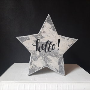 Rustic Wood Star Decor: Shabby Chic Shelf Accent, 5&quot;