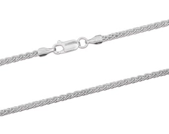 Sterling Silver Spiga Chain 2.5mm - Hallmarked Sterling Silver 925 - 100% Recycled Silver