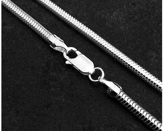 Snake Chain Necklace and Bracelet Gift Set - Solid Sterling 2.4mm Silver - 925 Sterling Silver - Hand Assembled -