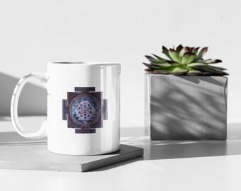 Sri Yantra Mug | Print of Hand Painted Mandala Design