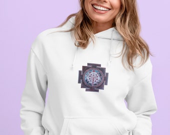 Sri Yantra Hoodie | Hand Painted Chakra Design, Yoga Wear