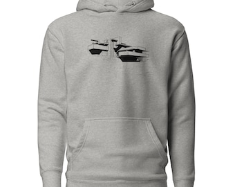 Iconic Architecture - Frank Lloyd Wright Design Lineart Hoodie Grey - Unmatched Comfort and Style