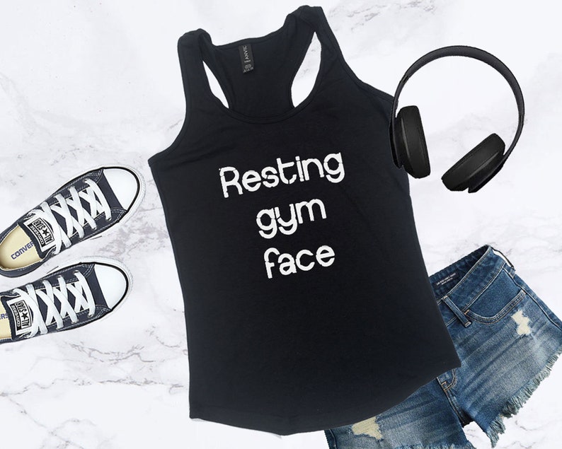 Womens Funny Resting Gym Face Workout Tank Top For The Gym