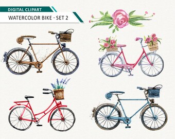 Bicycle Clipart Watercolor Bike Printable Bicycle Clipart Watercolor Bike Printable