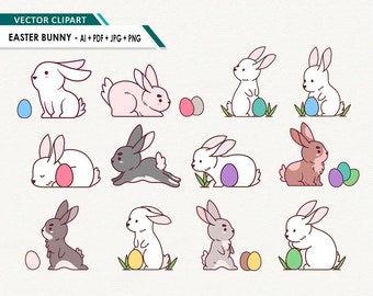 Easter Rabbit clipart Vector Bunny Clip art Commercial Use OK