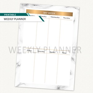 Marble Weekly Planner Printable Daily Planner A4 Digital File - Etsy