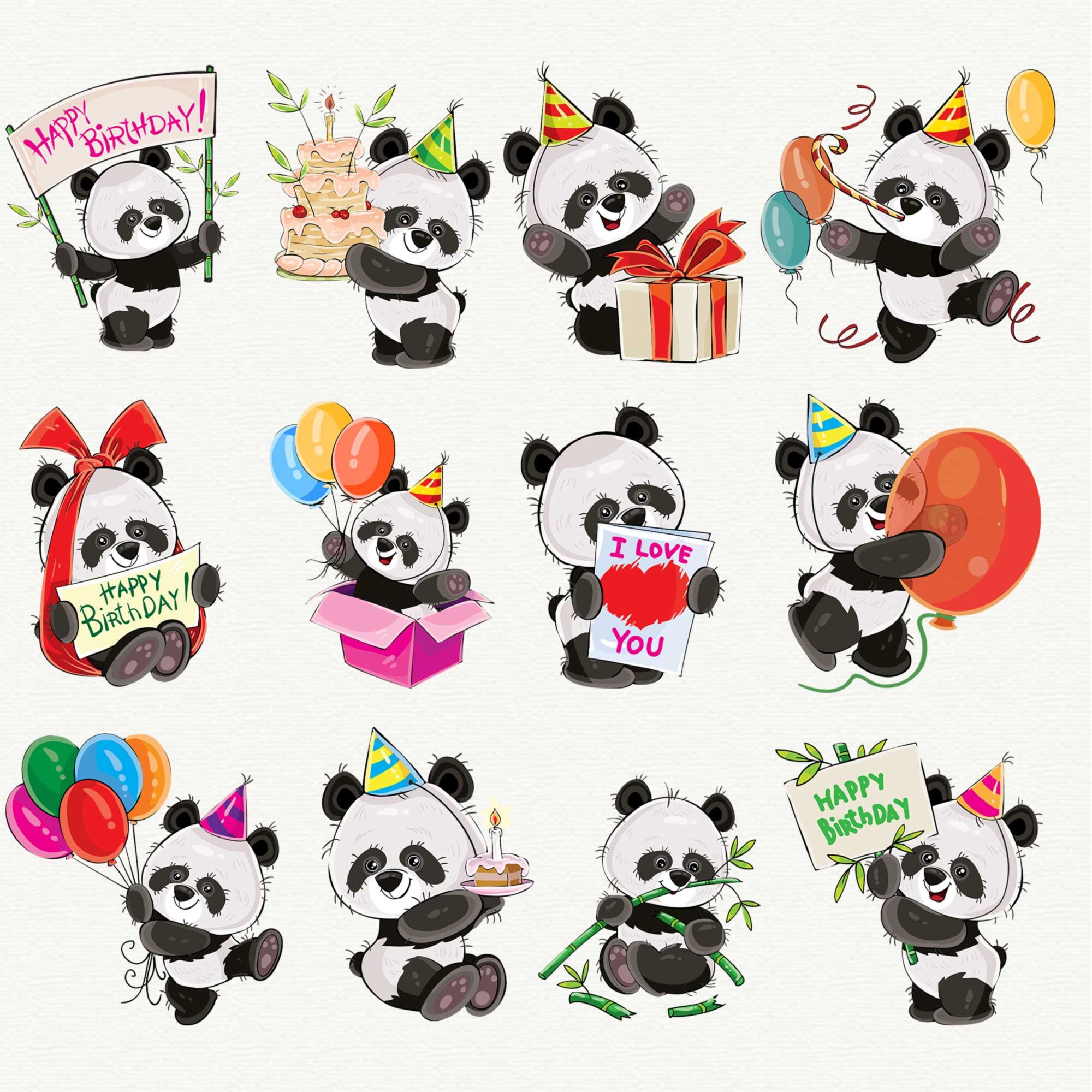 Panda clipart Vector clip art little panda clipart Instant | Etsy