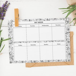 Weekly Planner Printable Coloring Weekly Calendar Doodle Template Daily ...