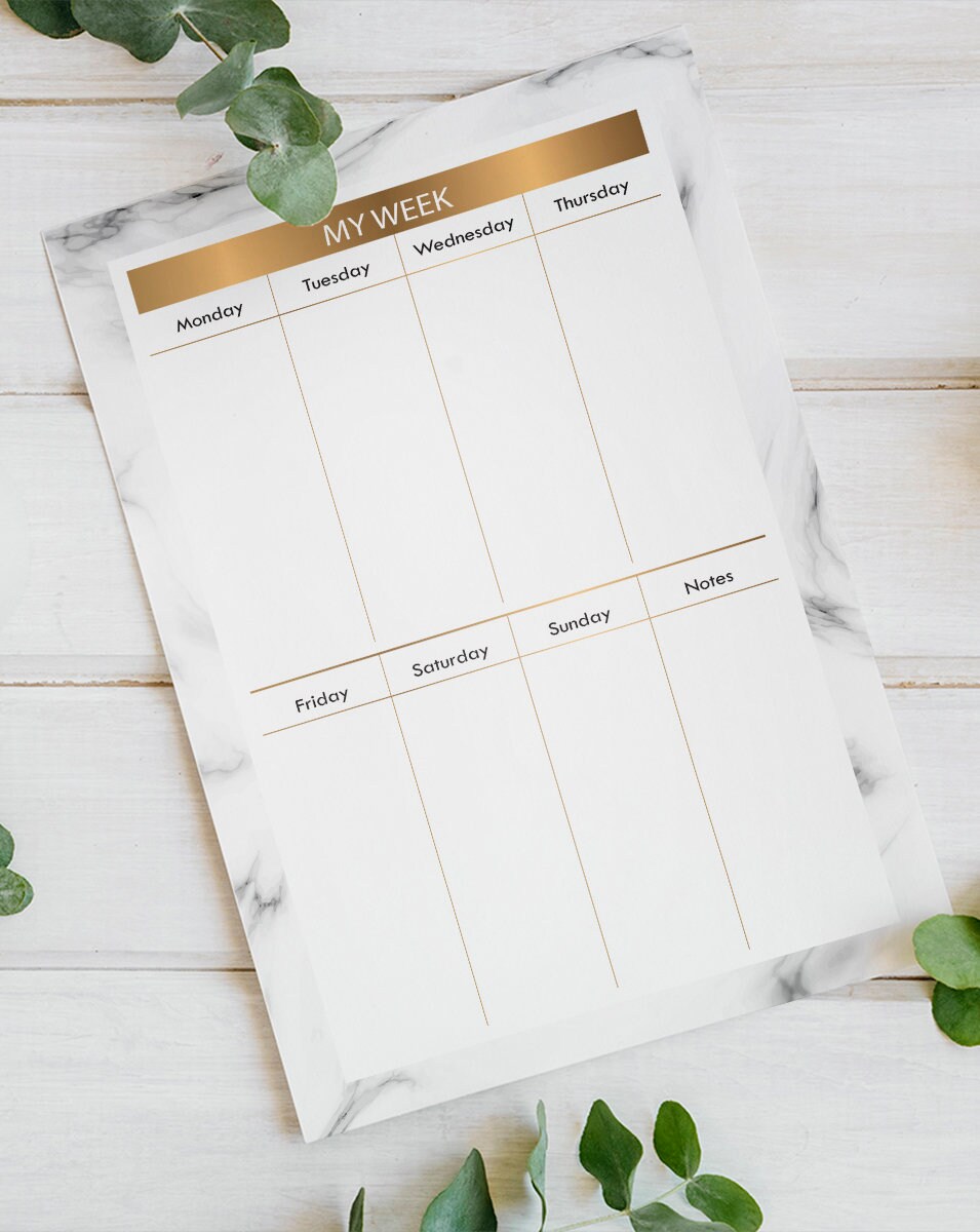Marble Weekly Planner Printable Daily Planner A4 Digital File - Etsy