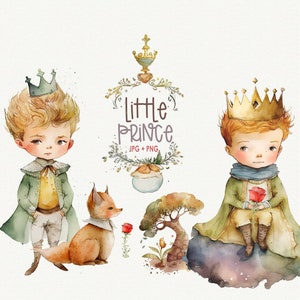 Little prince clipart Watercolor le petit prince Instant Download Png Files