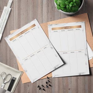 Marble Weekly Planner Printable Daily Planner A4 Digital File - Etsy