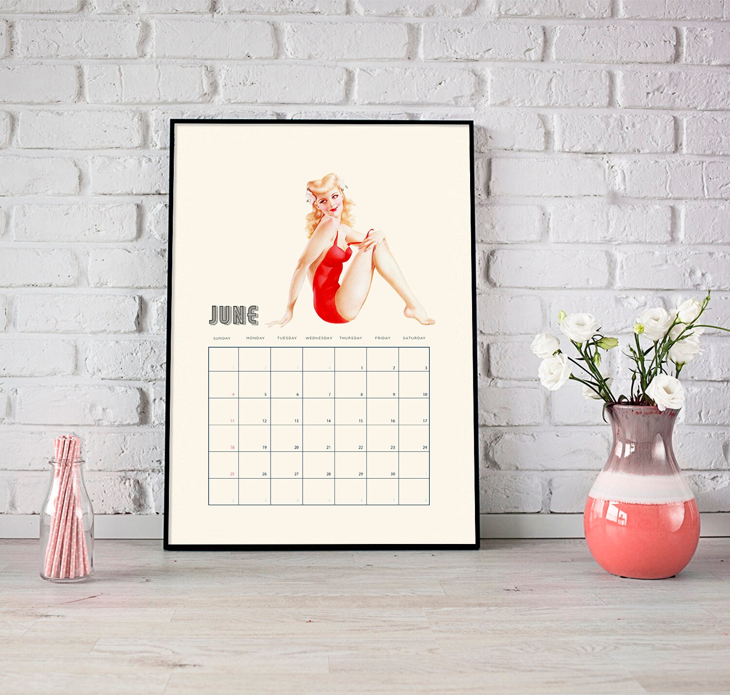 Calendar 2023 Printable Pin up Girls Monthly Calendar to Print - Etsy Australia