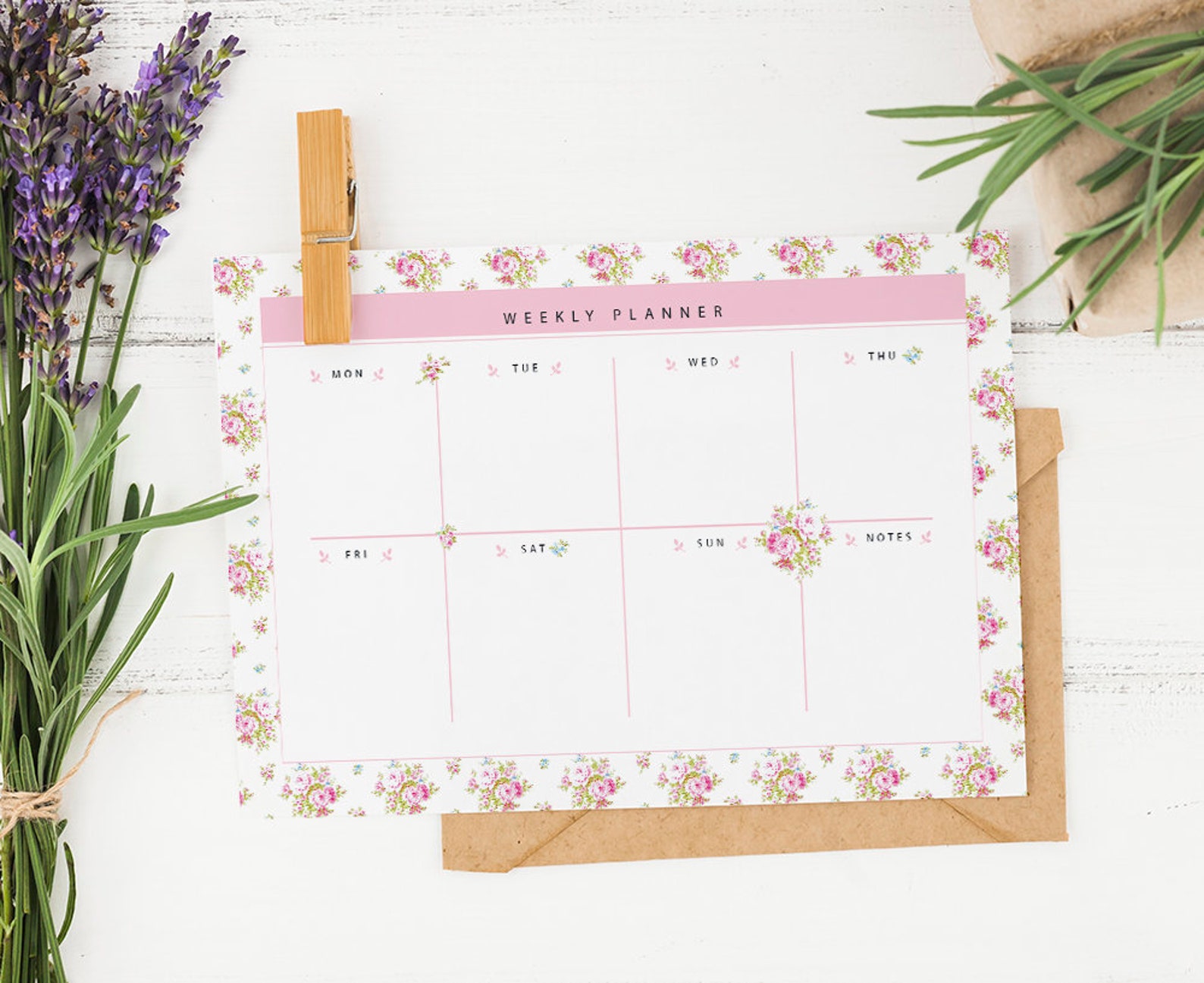 Shabby Chic Planner Printable Weekly Planner Temple Digital - Etsy
