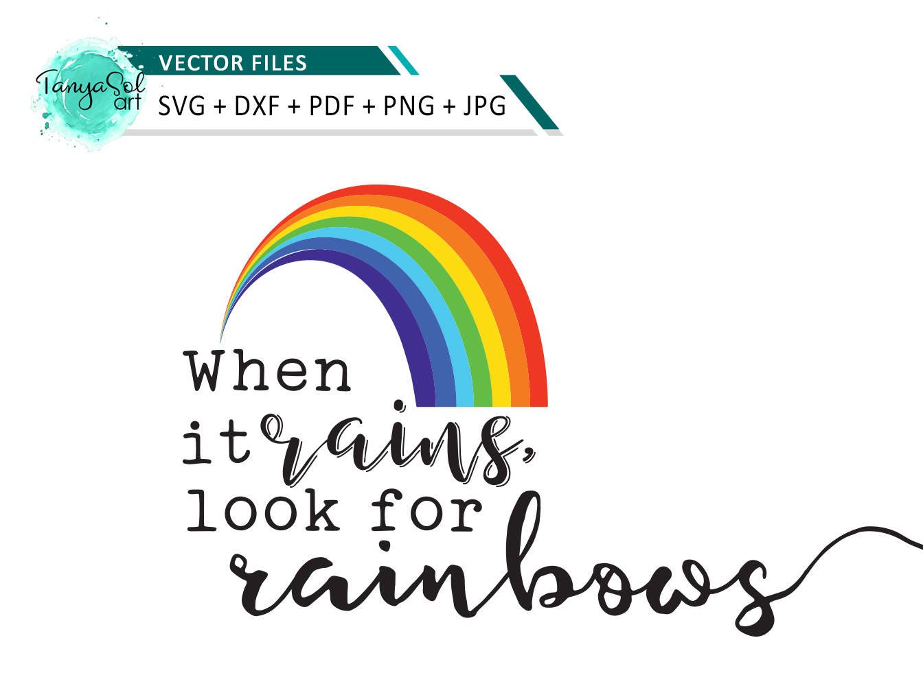 Download SVG DFX Rainbow Print Rainbow Vector File Fun Quote Cut | Etsy