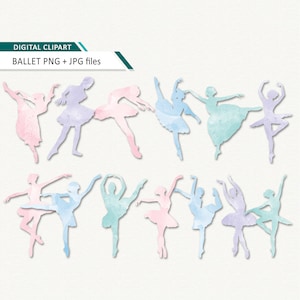 Ballerina clipart watercolor dancing girl printable ballet digital clip art