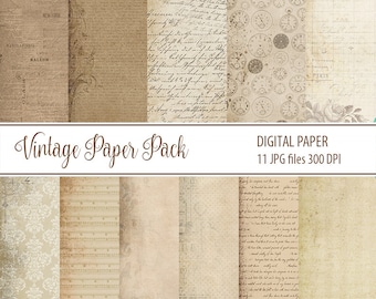Antique Paper, old Vintage Paper Pack, Digital paper, Digital Scrapbooking Paper, old Paper Black Friday