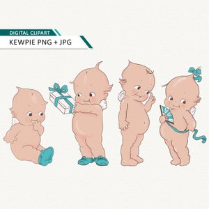 Valentine Kewpie baby clipart S.S. Kewpie digital image sailor instant download, Rose O&#39; Neill, clip art image, angel Navy, Marines Kewpie