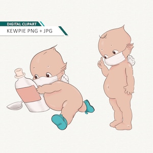Kewpie clipart medische Kewpie digitale beeld matroos instant download virus clip art beeld, engel Marine, Mariniers Kewpie baby pop