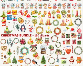 Christmas clipart bundles instant download winter clipart Snow Merry Christmas