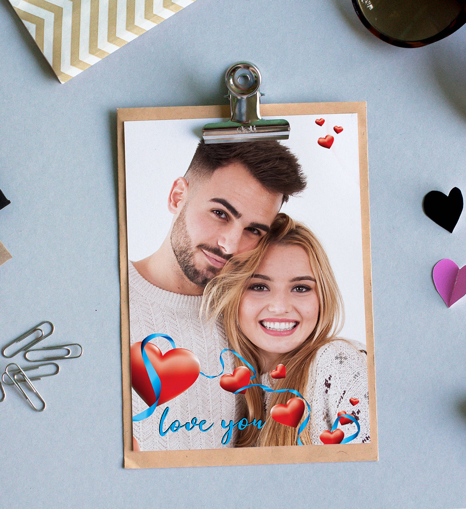 Love You Photo Frame Valentine Digital Photo Overlay Download Etsy