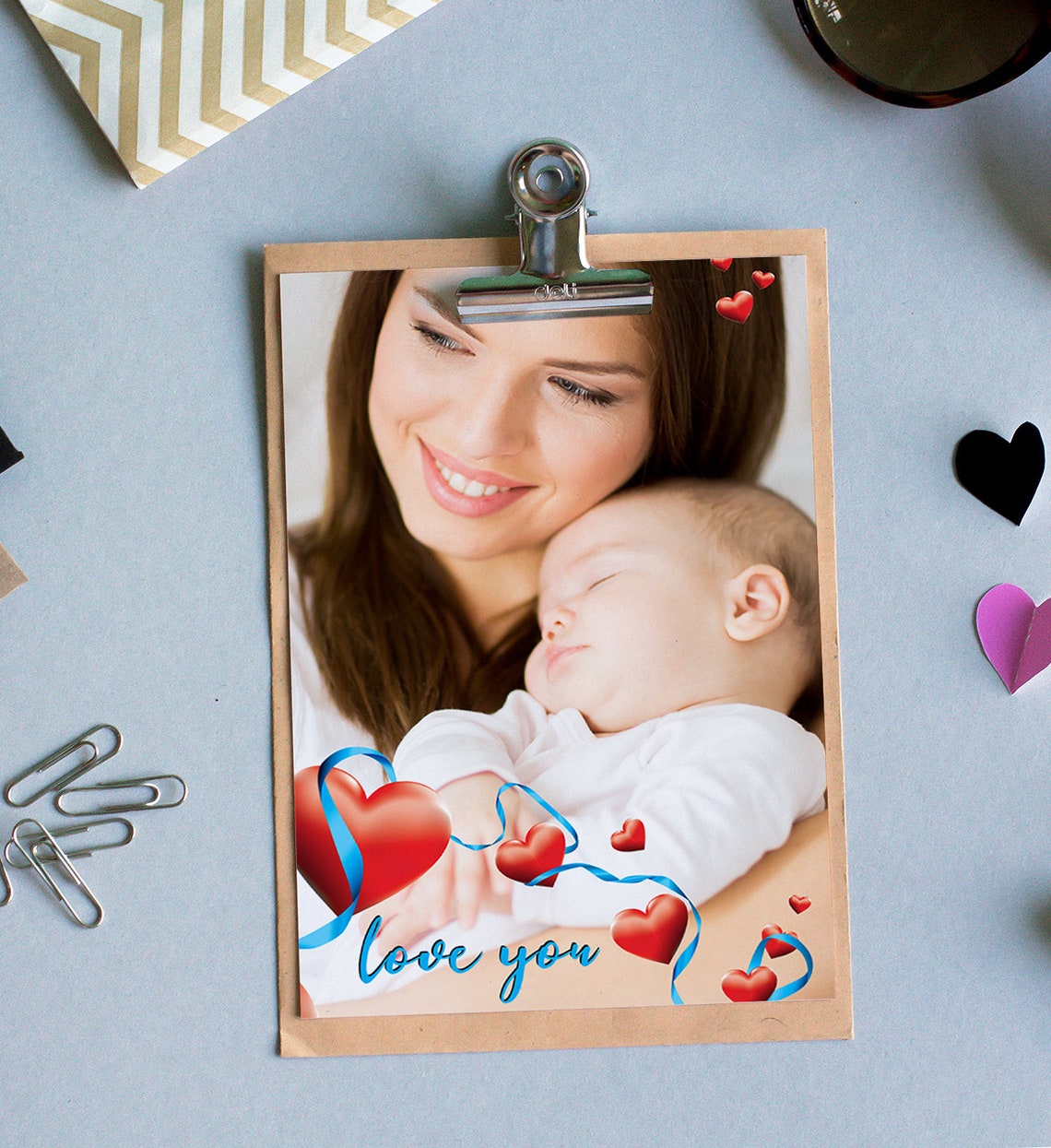Love You Photo Frame Valentine Digital Photo Overlay Download Etsy