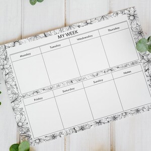 Weekly Planner Printable Coloring Weekly Calendar Doodle Template Daily ...
