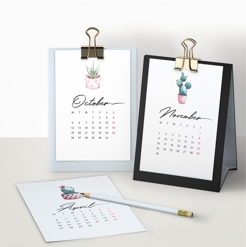 2021 Calendar Printable Succulent monthly calendar 2021 ...