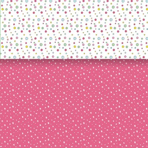 Peut inclure: Deux motifs sans couture, l'un avec des pois blancs sur un fond blanc et l'autre avec des &eacute;toiles blanches sur un fond rose.