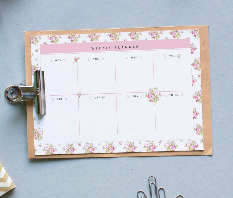 Shabby Chic Planner Printable Weekly Planner Temple Digital - Etsy