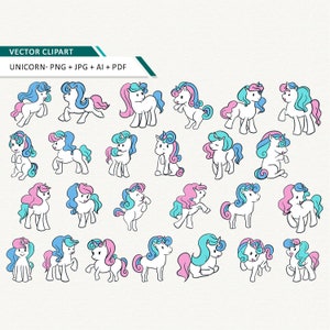 Unicórnio clipart vetor clipart fantasia clip art uso comercial ok download instantâneo