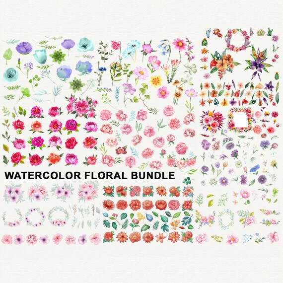 Floral Clipart Watercolor Flowers Clip Art Bundle Instant Etsy Floral Clipart Watercolor Flowers Clip Art Bundle Instant Etsy