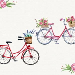 Bicycle Clipart Watercolor Bike Printable - Etsy