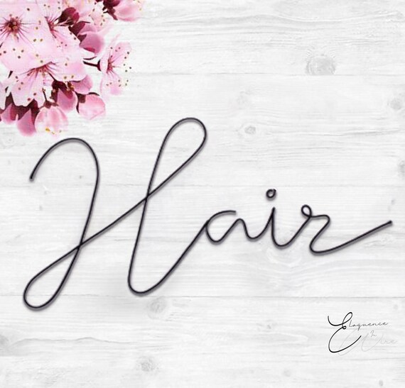 Hair Wall sign Wire Word Wall Art Decoration Floating 3d Etsy